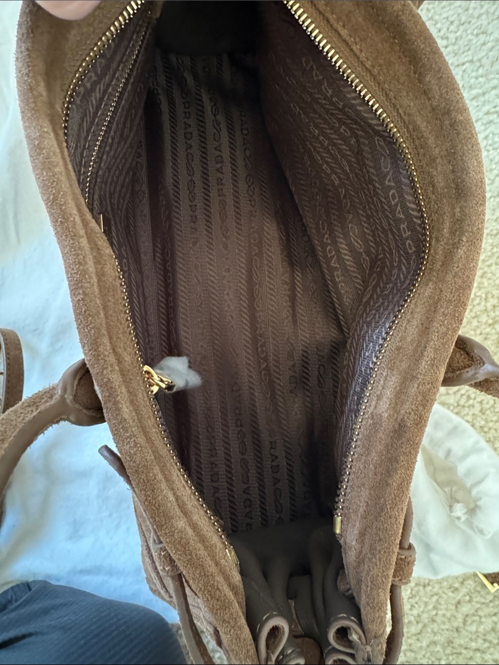 Designer Inspired Suede Handbag - Picture 5 of 5